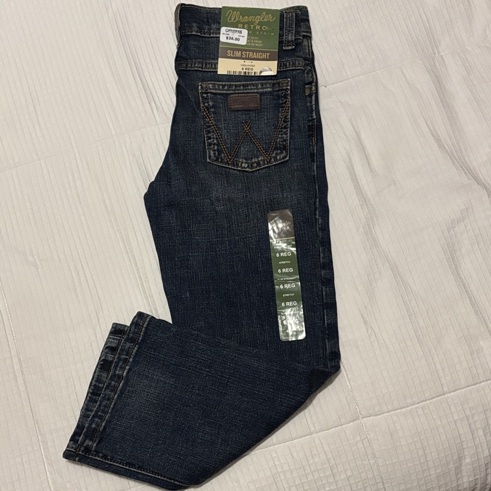 Wrangler Kids Dark Indigo Slim Straight Jeans